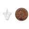 Sterling Silver Medium Block Initial Letter V Charm Jewerly 19mm x 12mm